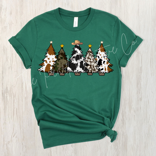 Cowhide Christmas Tree Tee